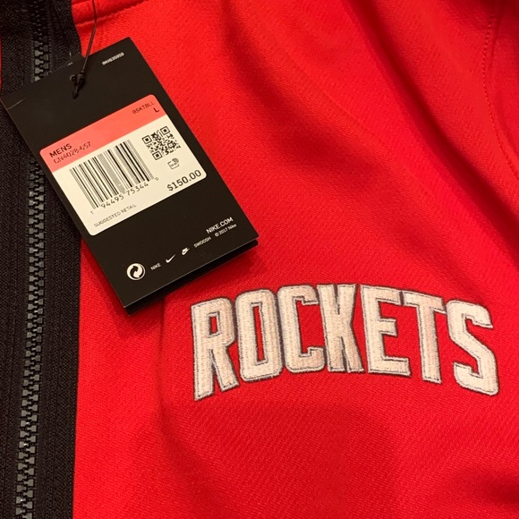 NIKE HOUSTON ROCKETS RED NBA THERMA-FLEX SHOWTIME HOODIE MENS CN4028-657 - Picture 6 of 7